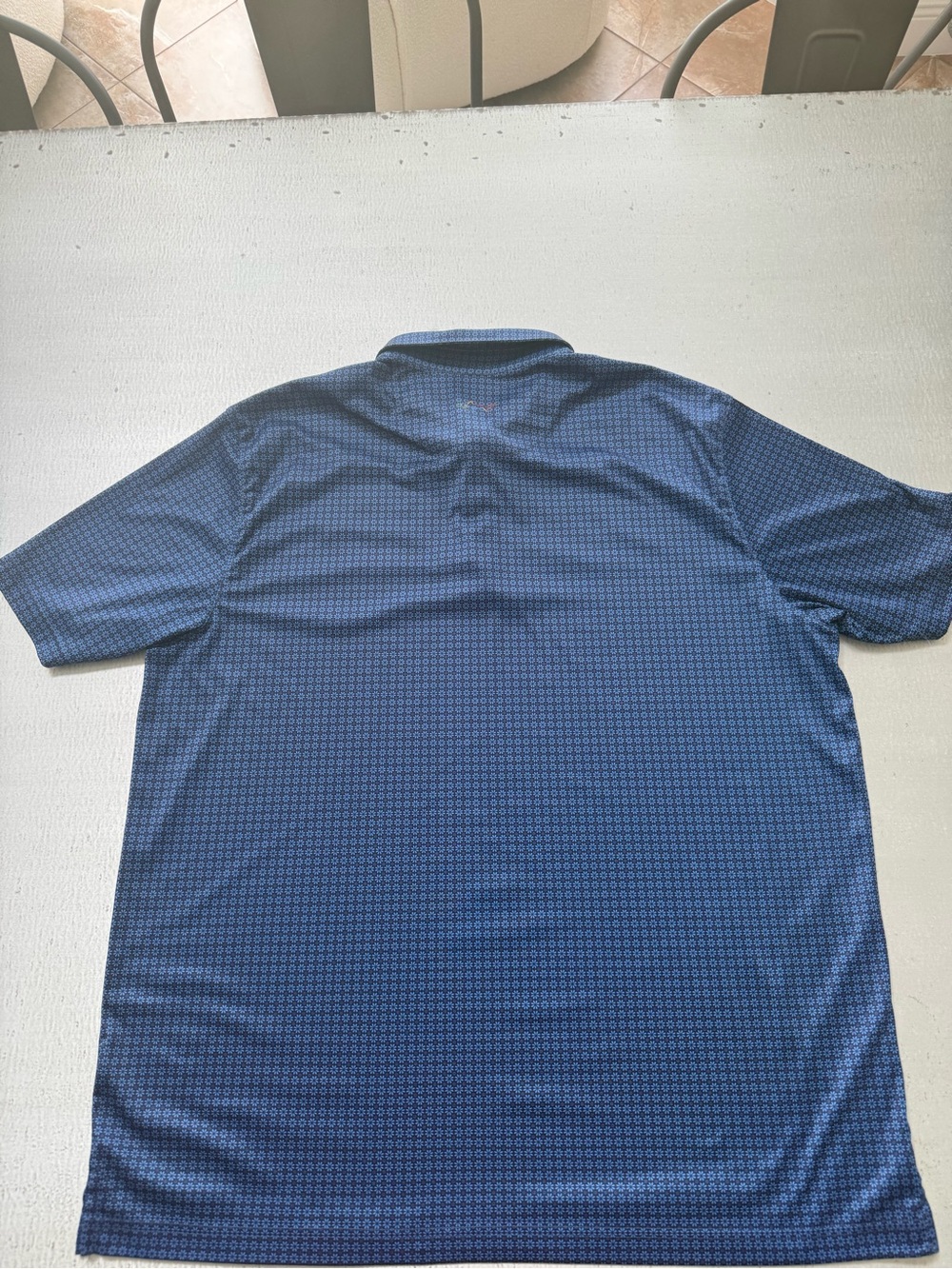 Greg Norman Collection Blue Micro-Pattern Performance Polo - Picture 7 of 13